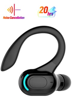 Wireless Earbuds with Earhooks Single Bluetooth Earpiece Sports Headphones Over the Ear Running Workout Wrap Around Earbuds 20H Long Battery Life Waterproof Noise Cancelling Headset for Android iOS
