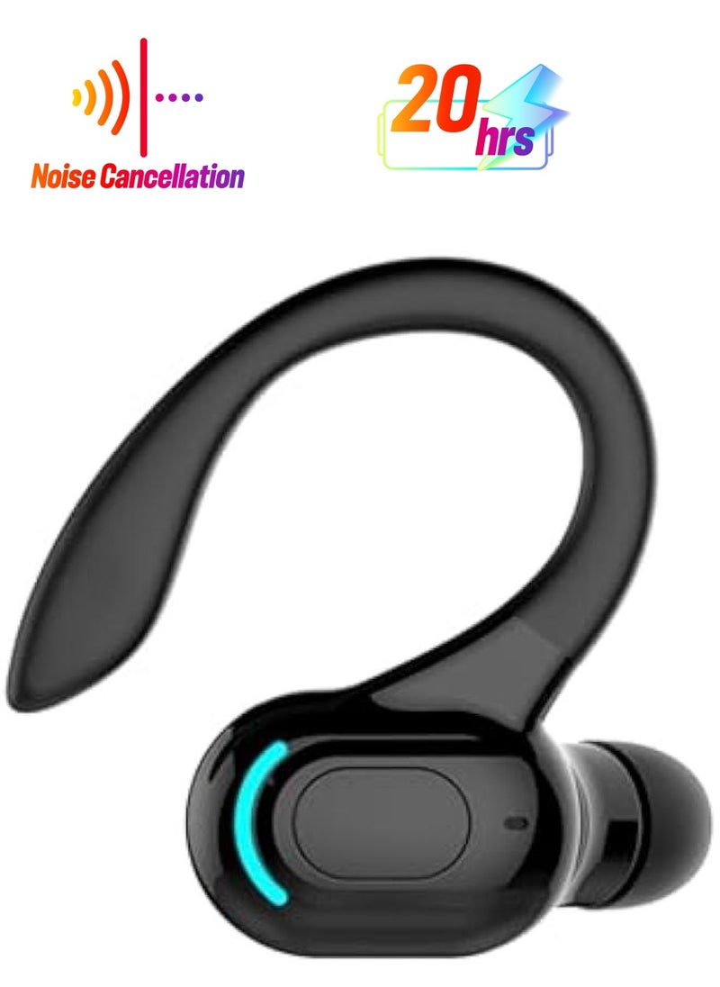 Generic - Wireless Earbuds with Earhooks Single Bluetooth Earpiece Sports Headphones Over the Ear Running Workout Wrap Around Earbuds 20H Long Battery Life Waterproof Noise Cancelling Headset for Android iOS - Image 1