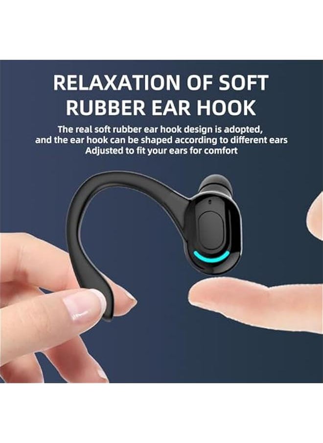 Generic - Wireless Earbuds with Earhooks Single Bluetooth Earpiece Sports Headphones Over the Ear Running Workout Wrap Around Earbuds 20H Long Battery Life Waterproof Noise Cancelling Headset for Android iOS - Image 1