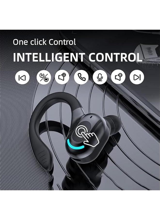 Generic - Wireless Earbuds with Earhooks Single Bluetooth Earpiece Sports Headphones Over the Ear Running Workout Wrap Around Earbuds 20H Long Battery Life Waterproof Noise Cancelling Headset for Android iOS - Image 1