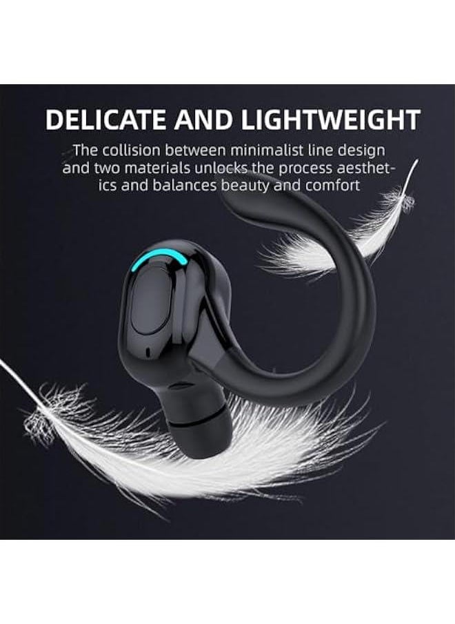 Generic - Wireless Earbuds with Earhooks Single Bluetooth Earpiece Sports Headphones Over the Ear Running Workout Wrap Around Earbuds 20H Long Battery Life Waterproof Noise Cancelling Headset for Android iOS - Image 1