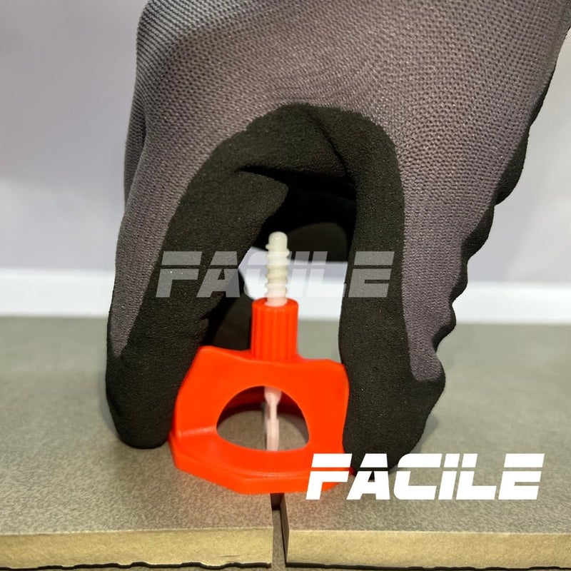 FACILE Tile Leveling System Spiral Kit Reusable Tile Leveler Needle Thickness Tile ToolsOrange Cap 50pcs White base100pcs MM2MM PRODUCTS 3 mm - Image 2