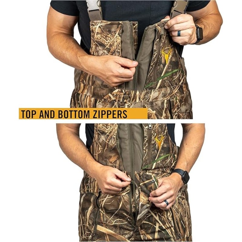 HOT SHOT Menâ€™s Elite Camo Hunting Bib, Realtree Max 7 Camo, Waterproof, Insulated, Designed for All Day Use, Medium - Image 3