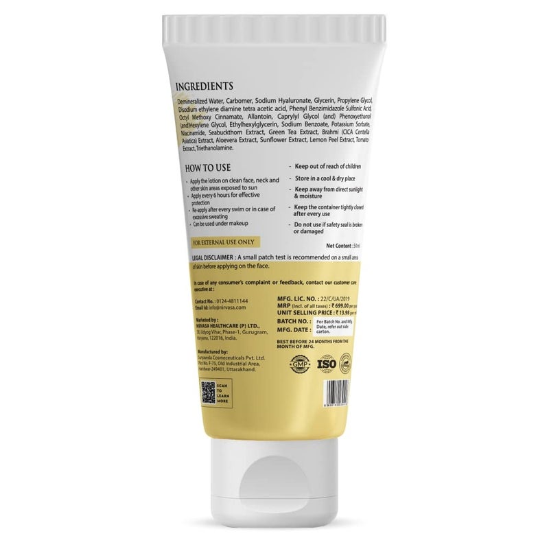 Nirvasa SPF50 Sunscreen Gel with 5 Niacinamide for 98 UVAUVB Protection Lightweight No White Cast Broad Spectrum PA Sunscreen SPF 50 for All Skin Types 50ml Sunscreen for Women Men Pack of 2 - Image 2