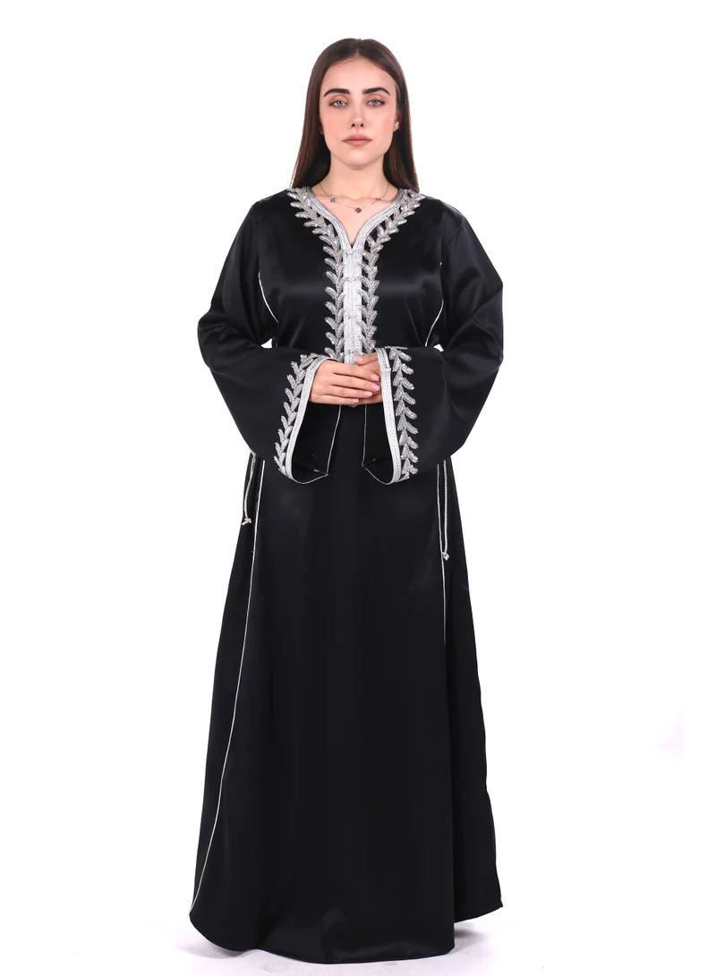 women satin jalabiya dress