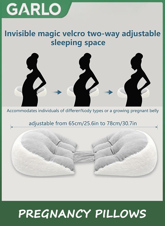 Garlo Pregnancy Pillows for Sleeping, Faux Fur Luxury Maternity Pillow Support for Pregnant Women, Pregnancy Must Haves, Side Sleeper Pillows for Adults (Grey) - Image 2