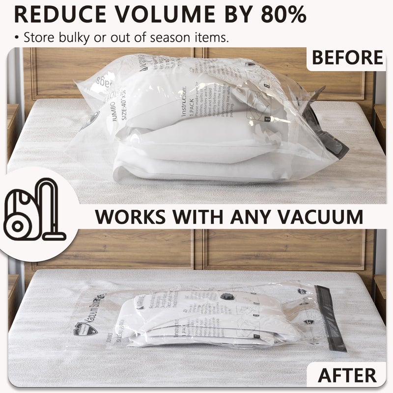 SUOCO Vacuum Storage Bags, Compression Packing Space Saver Seal Bags for Clothing Bedding Comforters Blankets Pillows, 14 Jumbo - Image 2