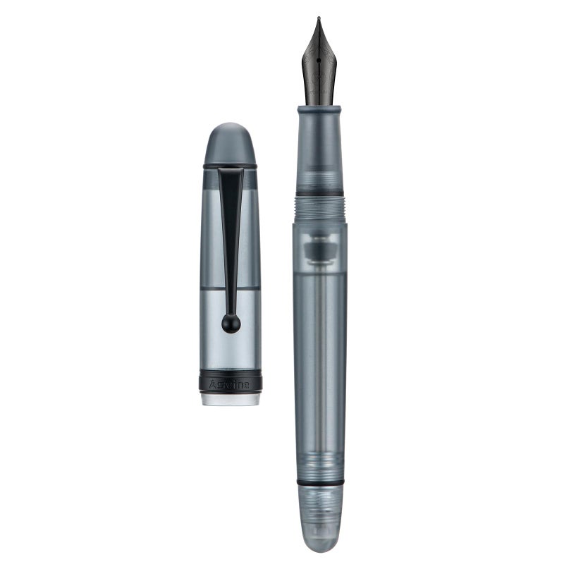 Asvine V126 Vacuum Filling Fountain Pen, Matte Black Acrylic Extra Fine Nib, Large-Capacity Pen with Gift Case - Image 1