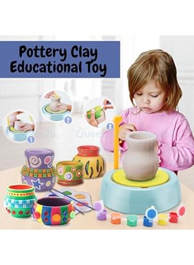 The Yogis Amazing Educational Pottery Wheel KIT Game Set for Kids. | with Clay Pot Making Machine, Colors and Stencils. | Creative Toy and Make Unique Figures. | Best Craft Game
