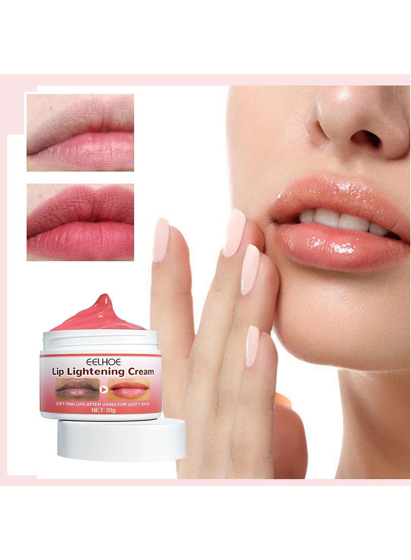 EELHOE Lip Lightening For Dark Lips Healthy Organic Lip Lightening Cream Balm For Soft Pink Lips 30g Lip Balm For Brightening Dark Lips - Image 1