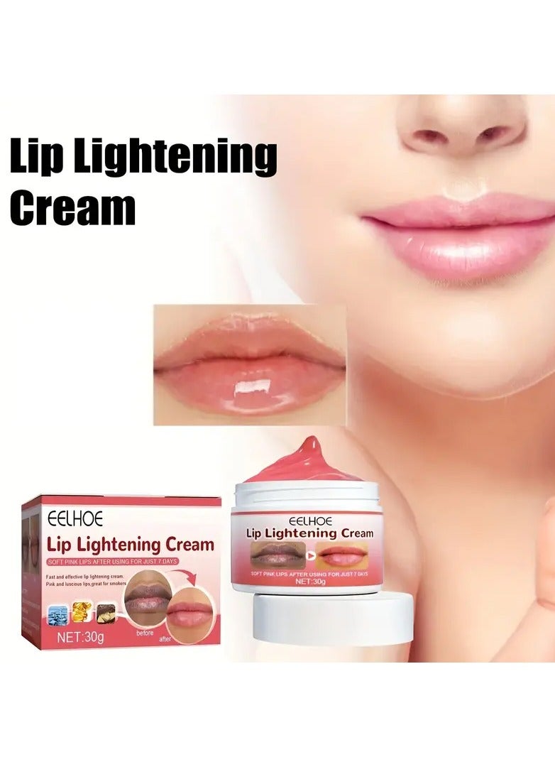 EELHOE Lip Lightening For Dark Lips Healthy Organic Lip Lightening Cream Balm For Soft Pink Lips 30g Lip Balm For Brightening Dark Lips - Image 4
