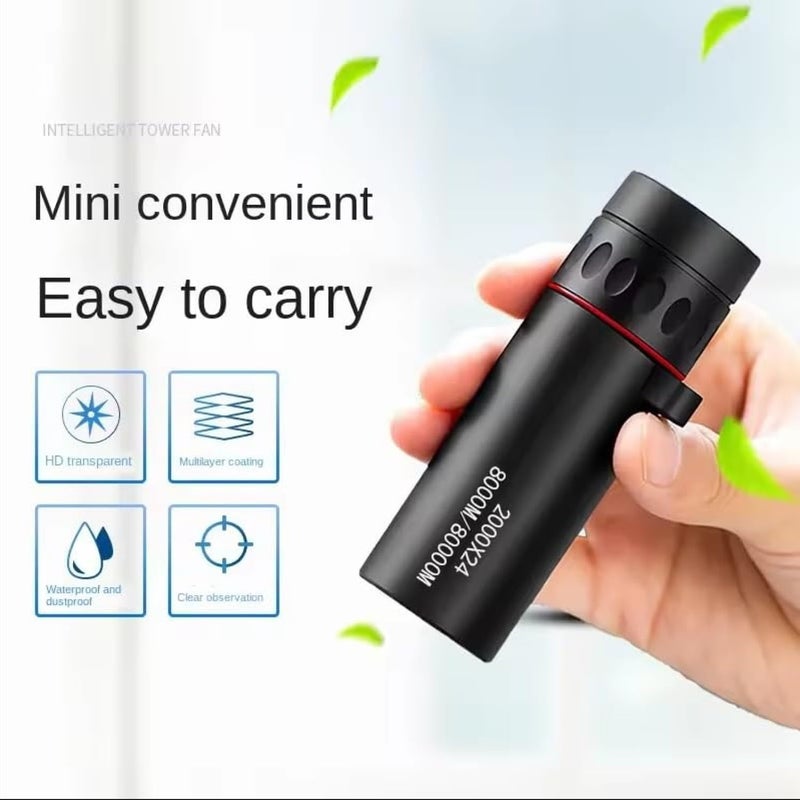 CFDGEVX Compact High Power Monocular Telescope, 8X Magnification Portable Single Tube for Hiking, Bird Watching, Stargazing, and Outdoor Adventures - Image 2