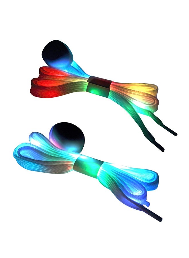 غنافوتو أربطة الحذاء ذات الإضاءة العالية -3 أوضاع و 7 سلاسل أحذية وامضة الألوان للحفلات الليلية والرقص وركوب الدراجات (زوج واحد أبيض) - Image 1