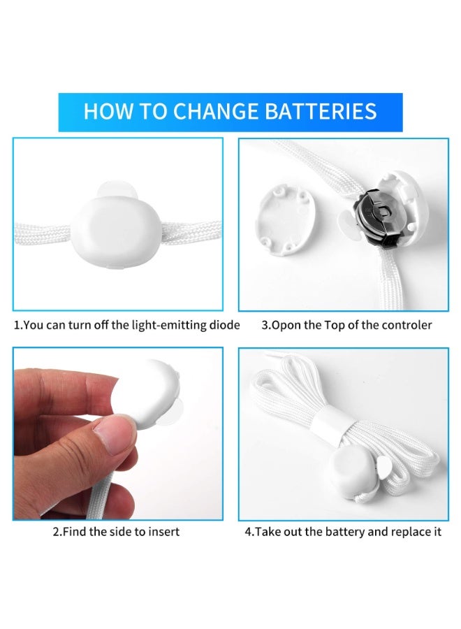 غنافوتو أربطة الحذاء ذات الإضاءة العالية -3 أوضاع و 7 سلاسل أحذية وامضة الألوان للحفلات الليلية والرقص وركوب الدراجات (زوج واحد أبيض) - Image 5
