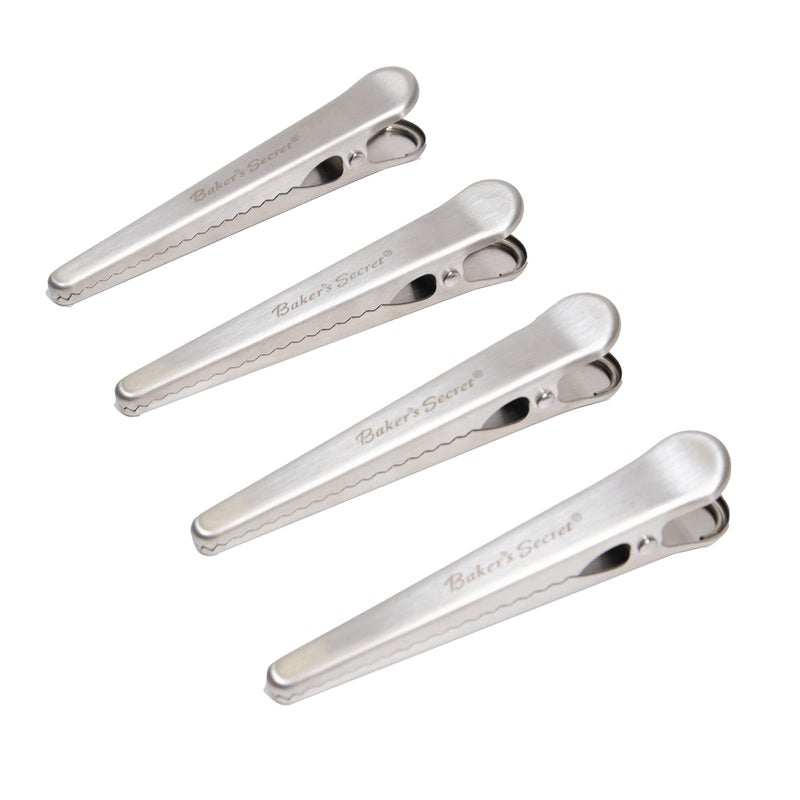 Baker's Secret Bakers Secret 4pcs Stainless Steel Bag Clip Set Heavy Duty Chip Clips Set
