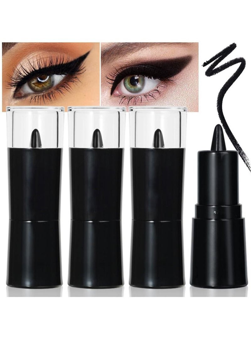 Excefore - Black Gel Eyeliner Pen Set, 4Pcs Eye Black Eyeshadow Stick Makeup, Matte Waterproof Eye Liner Pencils, Cat Eye Eyeliner Stamp stencils Tool Suitable for novice makeup, beautiful makeup - Image 1
