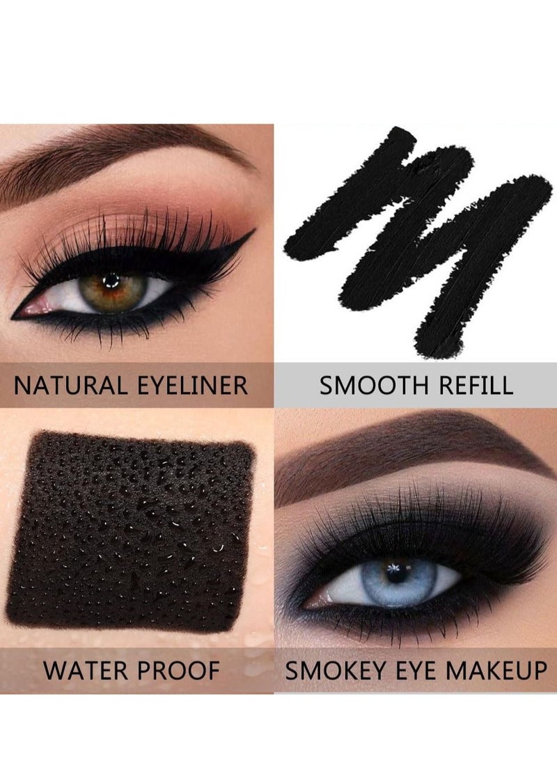 Excefore - Black Gel Eyeliner Pen Set, 4Pcs Eye Black Eyeshadow Stick Makeup, Matte Waterproof Eye Liner Pencils, Cat Eye Eyeliner Stamp stencils Tool Suitable for novice makeup, beautiful makeup - Image 1