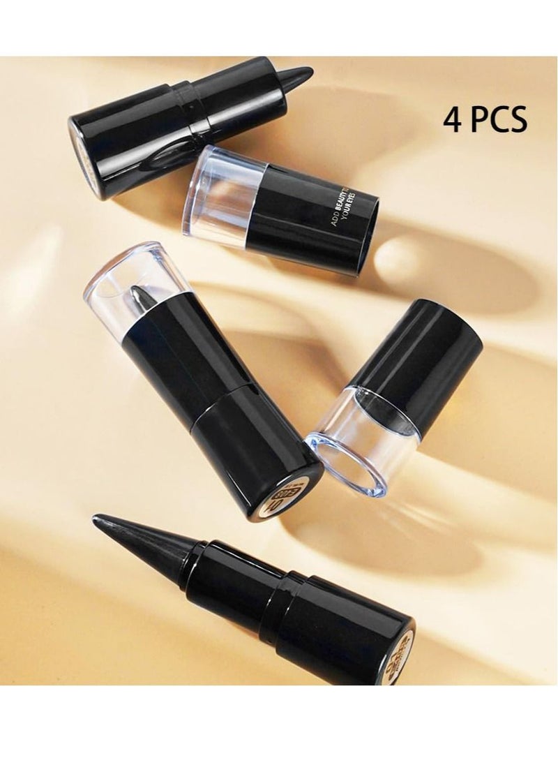 Excefore - Black Gel Eyeliner Pen Set, 4Pcs Eye Black Eyeshadow Stick Makeup, Matte Waterproof Eye Liner Pencils, Cat Eye Eyeliner Stamp stencils Tool Suitable for novice makeup, beautiful makeup - Image 1