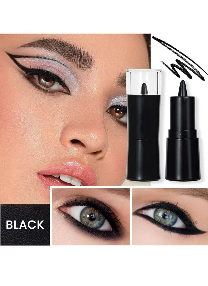 Excefore - Black Gel Eyeliner Pen Set, 4Pcs Eye Black Eyeshadow Stick Makeup, Matte Waterproof Eye Liner Pencils, Cat Eye Eyeliner Stamp stencils Tool Suitable for novice makeup, beautiful makeup - Image 1