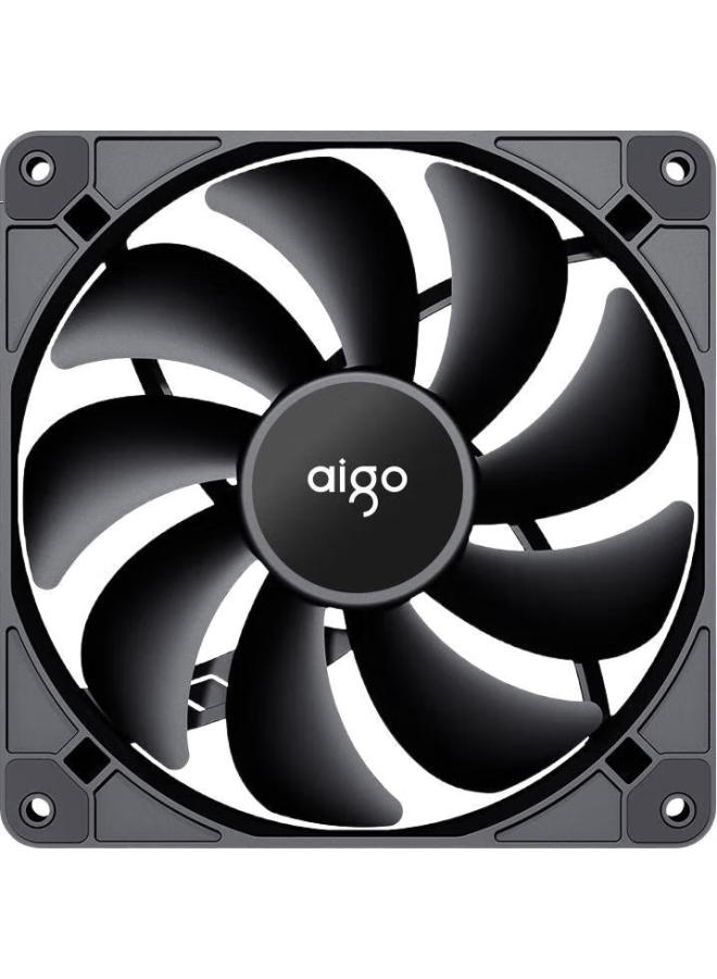 Aigo X7 Black 14Cm Non-Led Air Pressure Fan Classic High Airflow 4Pin Pwm Connector 1500 Rpm - Image 2