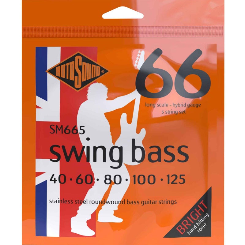 Rotosound SM665 Swing Bass 66 Stainless Steel 5 String Bass Guitar Strings (40 60 80 100 125) - Image 5