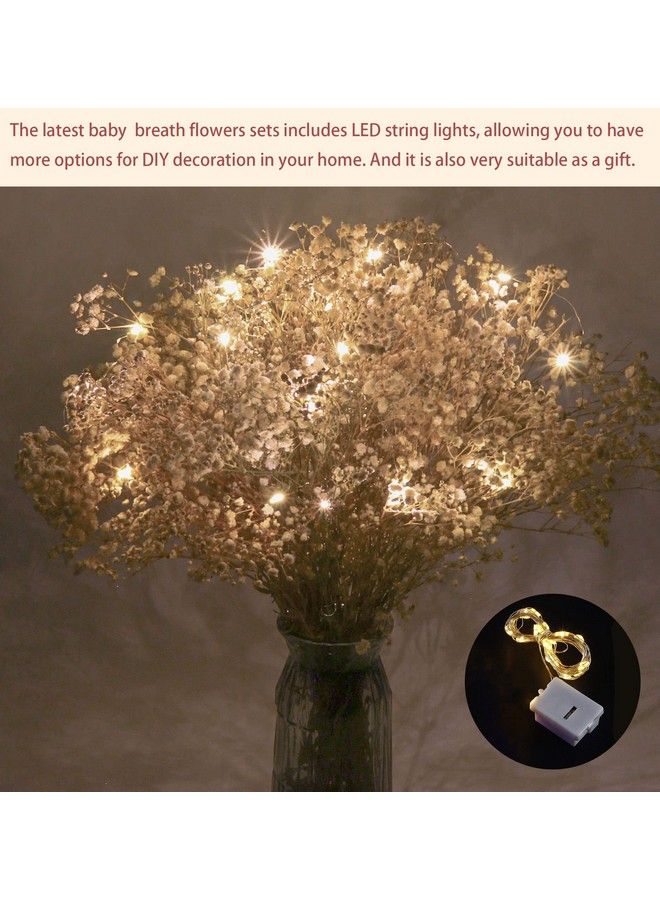 Comtelek Dried Flowers Babys Breath Flowers Bouquet With Lights17.2 Inch 3000+ Natural Ivory White Bulk Flowers Real Gypsophila Branches For Home Decor Wedding Wreath Floral Boho Decor Dry Flowers For Vase - Image 3