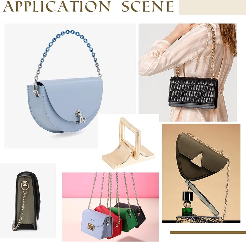 klarako 4 Sets Strap Connector Clasp Buckles, Purse Suspension Clasp Multi-Purpose D-Ring Arch Handbag Ring Hardware Side Clip Buckle with Screws Shoulder Bag Lanyard Clasp Handmade Bag Making Hardware - Image 4