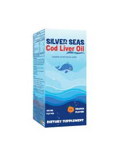 Silver Seas Silver Seas Syrup – Omega 3 with Vitamin A & D for Brain Health & Immunity, Orange Flavor, 120 ml  - Image 1