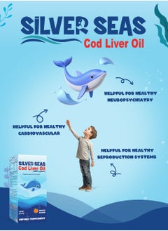 Silver Seas Silver Seas Syrup – Omega 3 with Vitamin A & D for Brain Health & Immunity, Orange Flavor, 120 ml  - Image 2