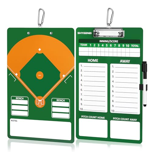 ShYeenei Baseball Lineup Board, Double-Sided Clipboard for Coaches, Dry Erase Lineup Boards, 3rd Generation Coaching Clipboard for Baseball, Softball, Portable and Efficient - Image 1