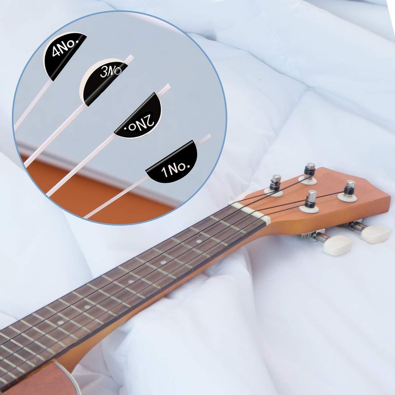 TechBlaze 4 Nylon Ukulele Strings Set with Picks Replacement Ukulele Strings True Tone for Soprano, Concert, Tenor, 1-A,2-E,3-C,4-G – White - Image 4