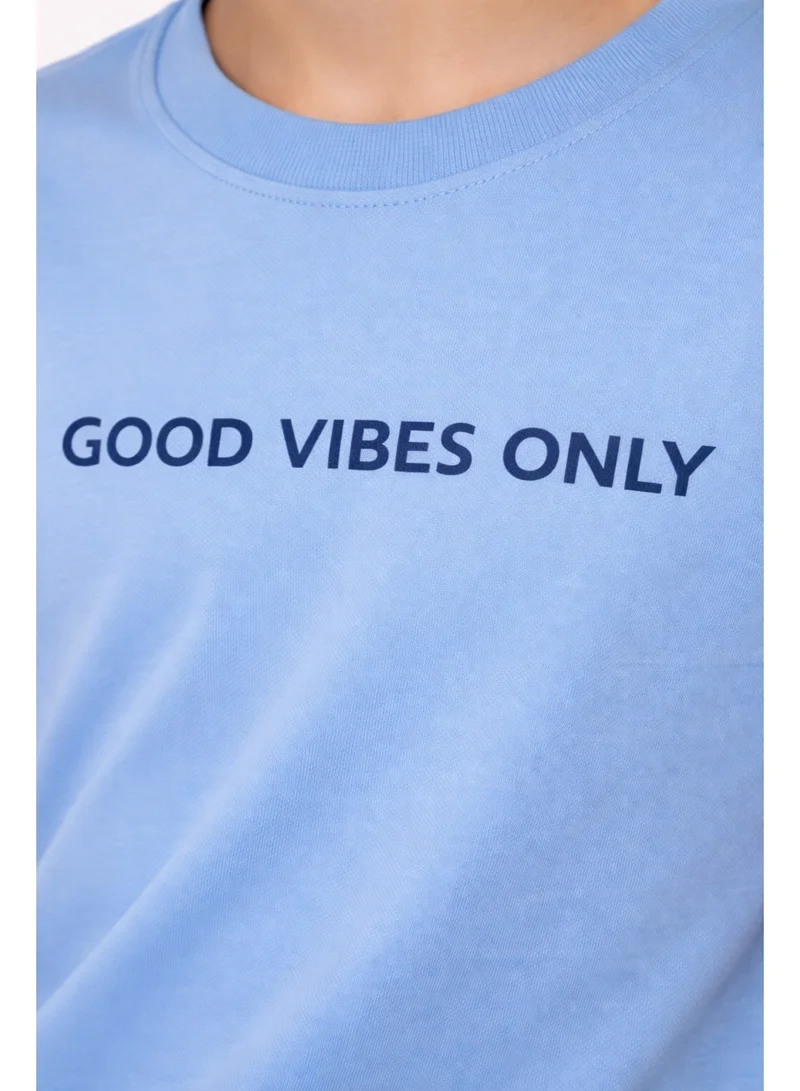 Victor And Jane  Boys "Good Vibes Only" Cotton T-Shirt (2Y–9Y) for Men | Best Price UAE
