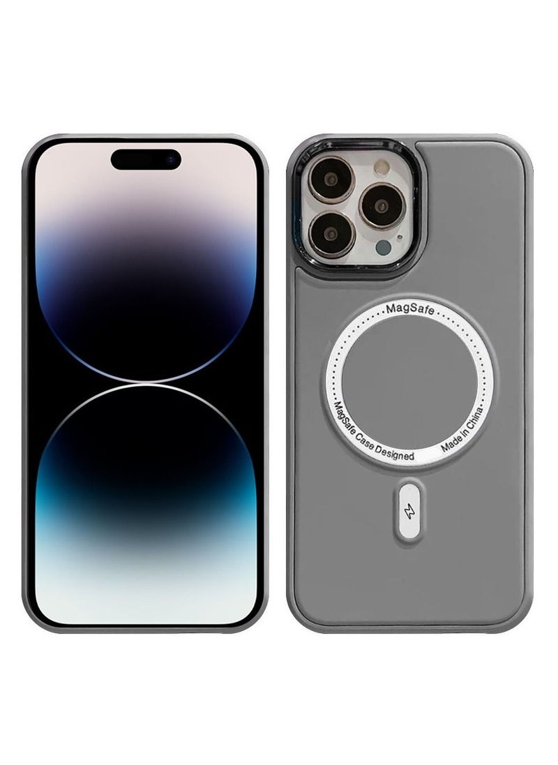 CATANES - iPhone 14 Pro MagSafe Case Magnetic Cover Protective Shockproof Wireless Charging Compatible Grey - Image 1