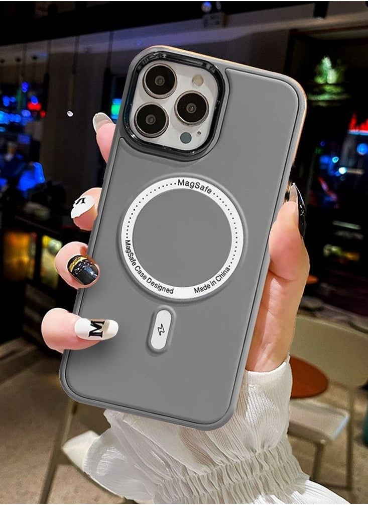 CATANES - iPhone 14 Pro MagSafe Case Magnetic Cover Protective Shockproof Wireless Charging Compatible Grey - Image 1
