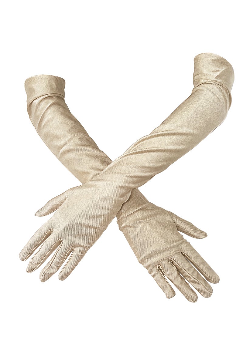 1 زوج قفازات نسائية طويلة بطول الكوع قفازات نسائية طويلة بطول الكوع قفازات أوبرا سهرة أوبرا، قفازات زفاف قفازات زفاف صيفية للقيادة للنساء أو الفتيات أو السيدات - Image 1