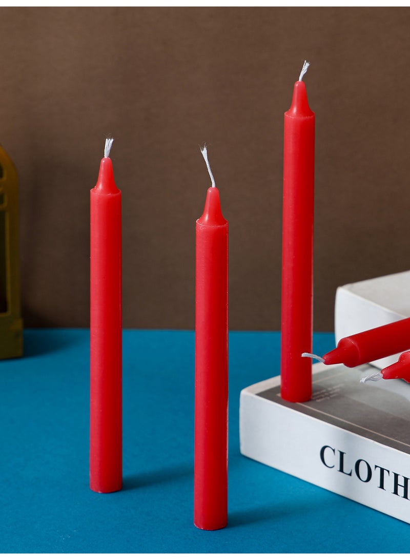 10 Pack Red Taper Candles - 1.7cm x 20cm Smokeless Unscented Dripless Long Candles for Candle Holders, Home Decor, Dinner Parties, Romantic Ambiance, Wedding Decorations - Image 3