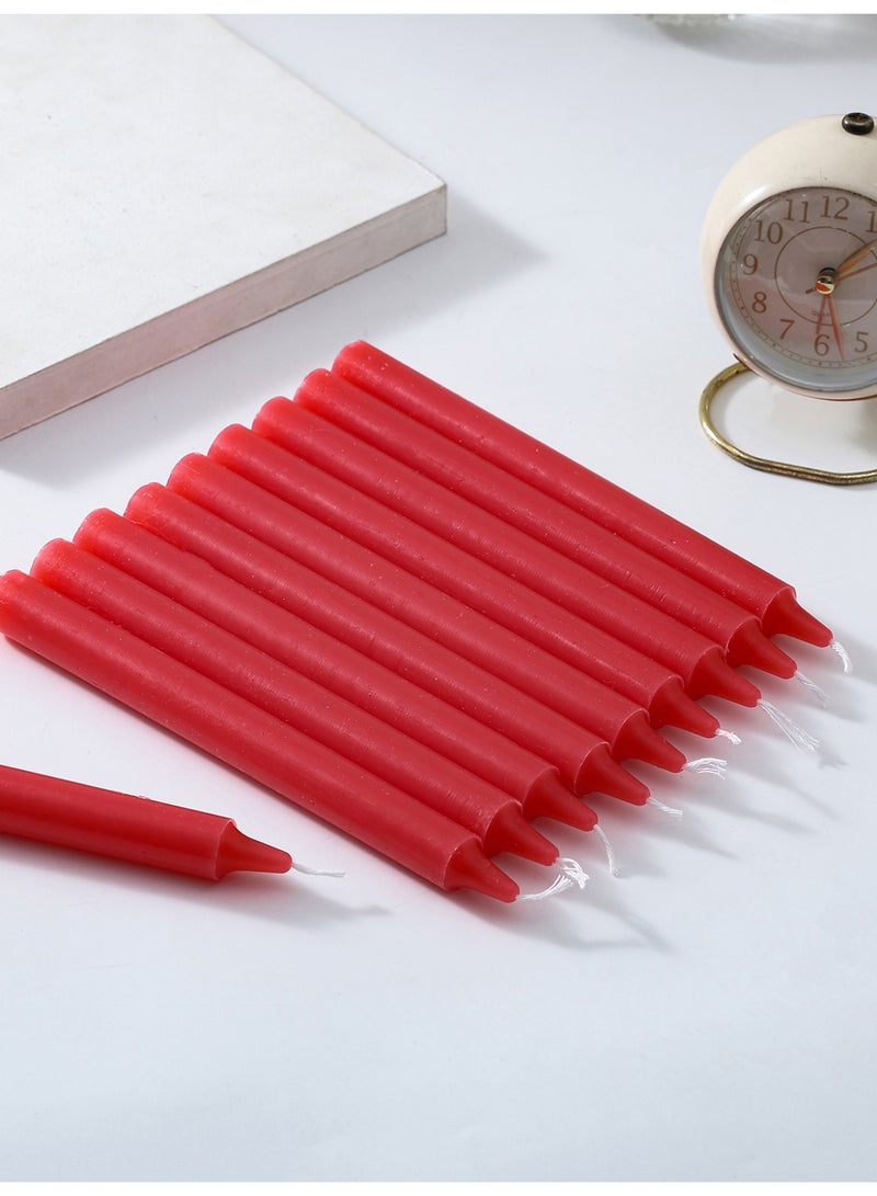 10 Pack Red Taper Candles - 1.7cm x 20cm Smokeless Unscented Dripless Long Candles for Candle Holders, Home Decor, Dinner Parties, Romantic Ambiance, Wedding Decorations - Image 2