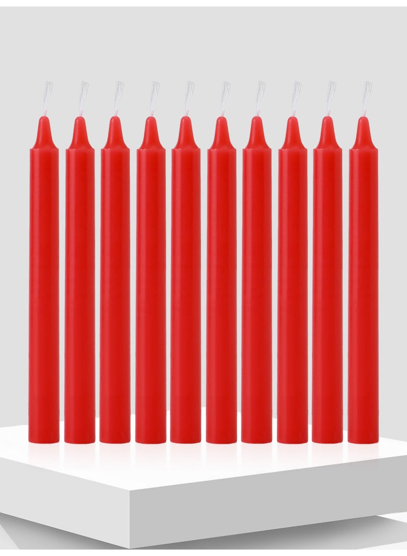 10 Pack Red Taper Candles - 1.7cm x 20cm Smokeless Unscented Dripless Long Candles for Candle Holders, Home Decor, Dinner Parties, Romantic Ambiance, Wedding Decorations - Image 4