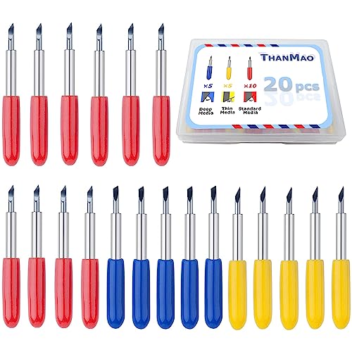 THANMAO 20 Pcs Replacement Blades Compatible with Explore Air 2/Air 3/Explore 4/Maker/Maker 3/Maker 4 Cutting Machines（5 Fine-Point Blades, 10 Standard Blades and 5 Deep Cutting Blades） - Image 1