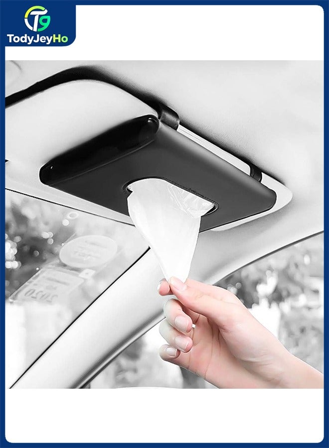 تودي جي هو منديل الجلد الممتاز وحامل الأنسجة ، للمقعد الخلفي والسيارة ، Cartbox02B ، أسود - Image 1