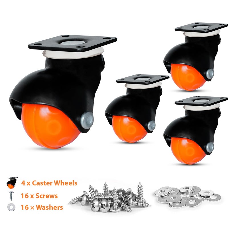 Hepiack Ball Castor Wheel Plate Type Wheels for Furniture Table Dresser 120kg Load Capacity360 Degree Moving U 61 Pack of 4 Piece Black 2 INCH 50MM - Image 2