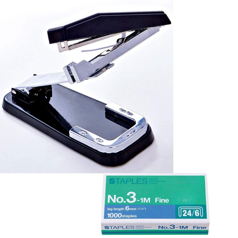 KICKZU 360° Rotating Stapler with 1000 Pin, Head Desktop Stapler with Staples Chisel for Office Stationery School, Temporary and Permanent Heavy Duty Desktop Staple Tool - Image 1