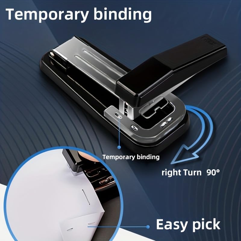 KICKZU 360° Rotating Stapler with 1000 Pin, Head Desktop Stapler with Staples Chisel for Office Stationery School, Temporary and Permanent Heavy Duty Desktop Staple Tool - Image 4