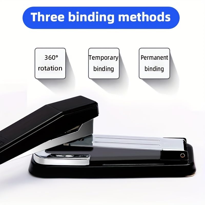 KICKZU 360° Rotating Stapler with 1000 Pin, Head Desktop Stapler with Staples Chisel for Office Stationery School, Temporary and Permanent Heavy Duty Desktop Staple Tool - Image 2