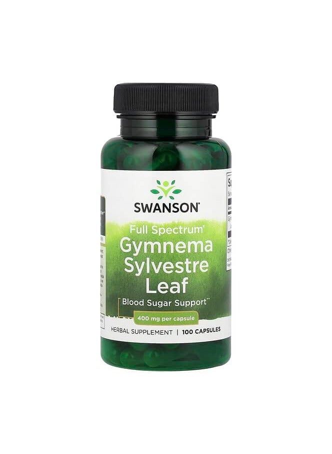 سوانسون أوراق جيمنيما سيلفستر كاملة الطيف 400 ملغ 100 كبسولة - Image 1