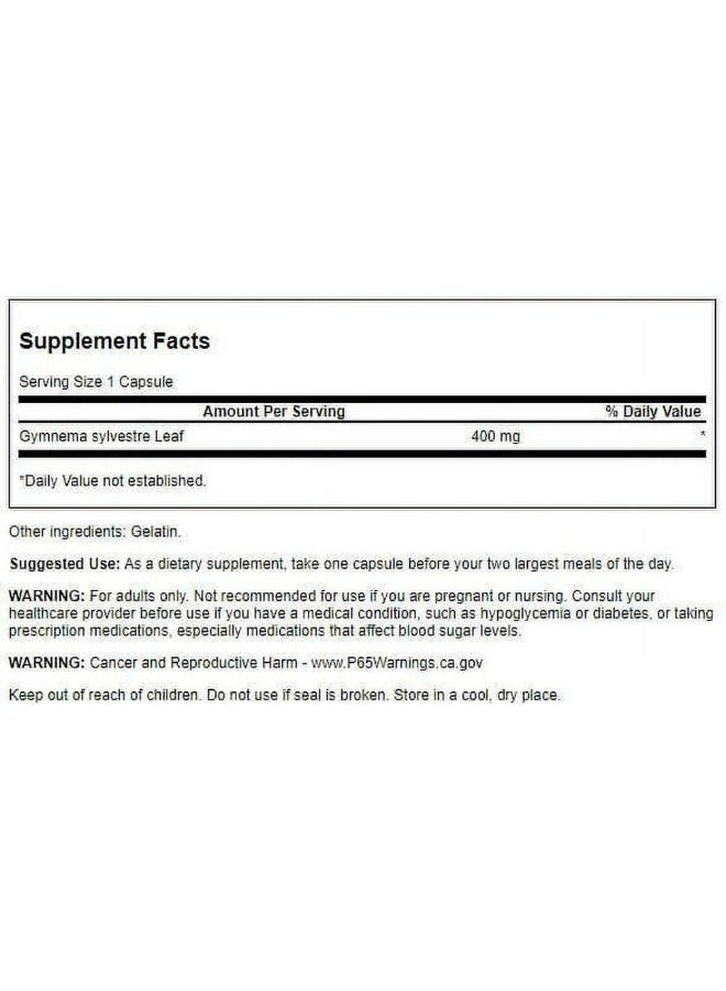 سوانسون أوراق جيمنيما سيلفستر كاملة الطيف 400 ملغ 100 كبسولة - Image 2