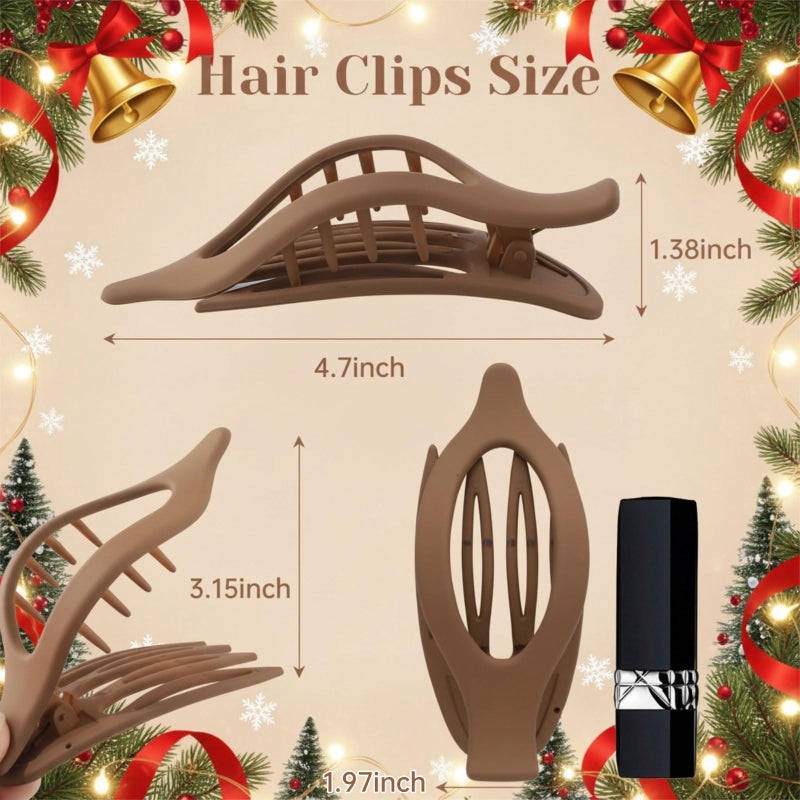 AWAYTR French Concord Hair Clips - 6Pcs Side Slide Volume Clips for Women Girls, Strong Hold No Slip Grip, Thick or Thin Hair (Matte Finish, L:4.6 IN, W:1.97IN) - Image 4