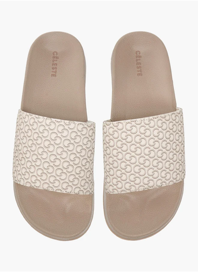 سيليست Women's Monogram Print Slip-On Slides