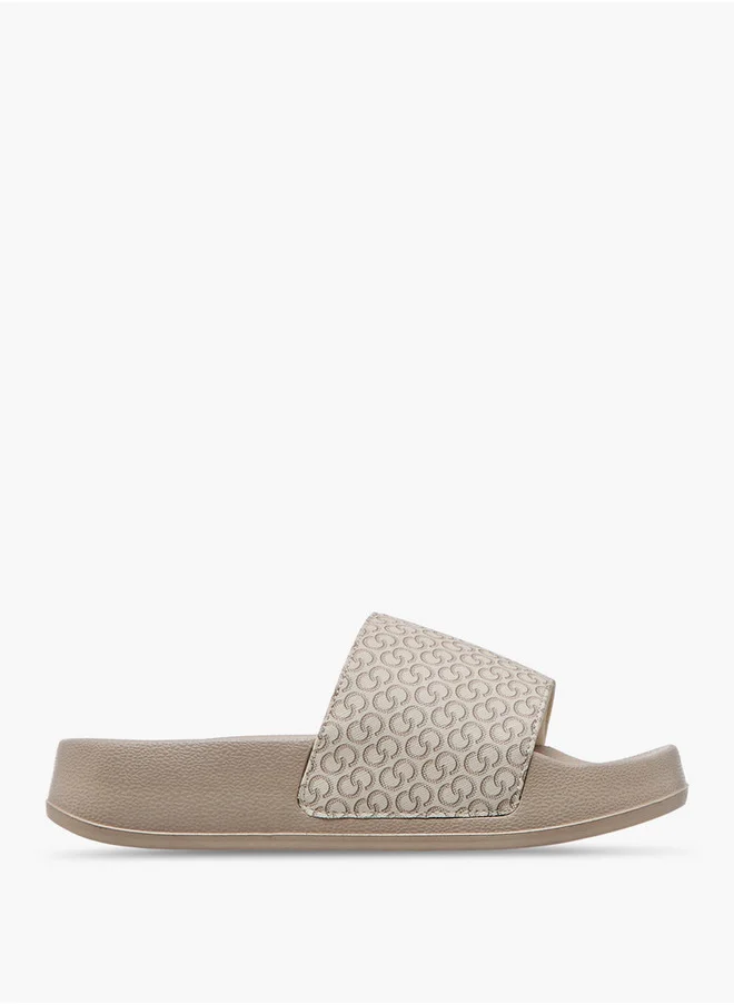 سيليست Women's Monogram Print Slip-On Slides