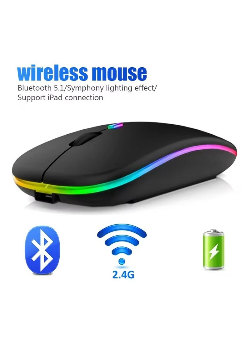 Wireless Mouse For Laptop PC Bluetooth RGB Rechargeable Mouses Wireless Computer Silent Mice LED Backlit Ergonomic Gaming Mouse - Image 1